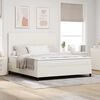 vidaXL Boxspring bed Cr&egrave;me en Wit 203 x 180 x 128 cm Katoenen stof