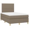 vidaXL Boxspring met matras stof taupe 120x190 cm