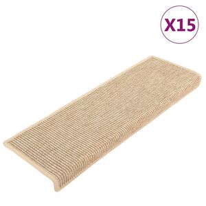 vidaXL Trapmatten 15 st 65x21x4 cm lichtbeige met rechthoekige rand