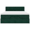 vidaXL Ottoman bed met matras en LED's 140x200cm fluweel donkergroen
