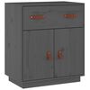 vidaXL Dressoir 65,5x40x75 cm massief grenenhout grijs