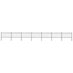 vidaXL Tuinhek met ringtop staal 1248x100 cm zwart