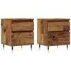 vidaXL Nachtkastjes 2 st 40x35x50 cm bewerkt hout oud houtkleurig