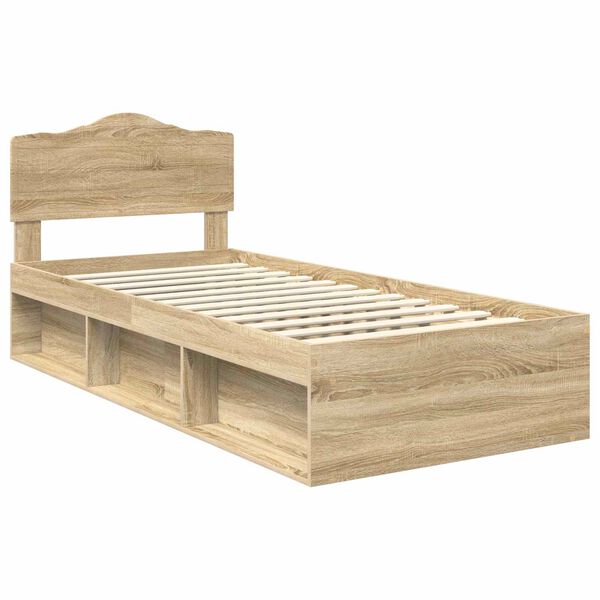 vidaXL Bedframe Sonoma Eiken 90 x 200 cm Massief grenenhout