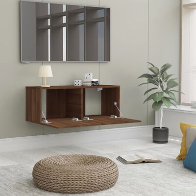 vidaXL Tv-meubel 80x30x30 cm bewerkt hout bruineikenkleurig