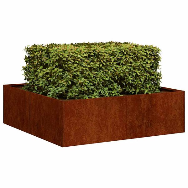 vidaXL Plantenbak roestig 100x100x30 cm weervast staal