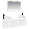 vidaXL Badkamerkastenset 4 pcs Wit 100 x 14,5 x 70 cm Bewerkt hout
