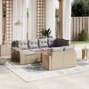 vidaXL 11-delige Tuinset met kussens poly rattan beige