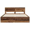 vidaXL Bedframe met hoofdeinde Oudhout 200 x 200 cm Bewerkt hout