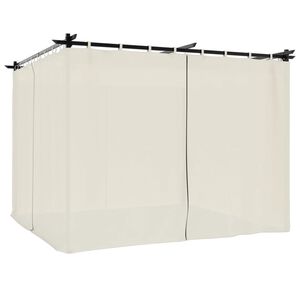 vidaXL Prieel met gordijnen 3x3 m staal cr&egrave;mekleurig