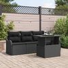 vidaXL Tuin Sofa Set met kussen 5 pcs Zwart Poly riet