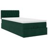 vidaXL Bed poef met matras en LED's 90x200 cm fluweel donkergroen