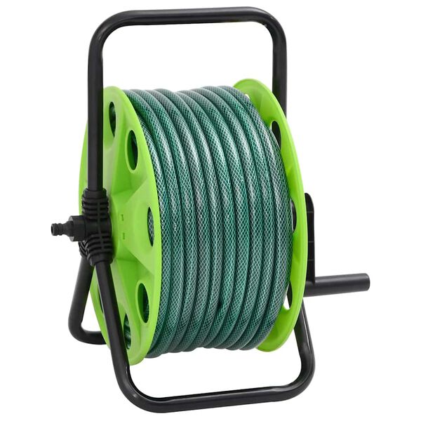 vidaXL Slanghaspel met slangkoppelset 0,5" 20 m vrijstaand PVC groen