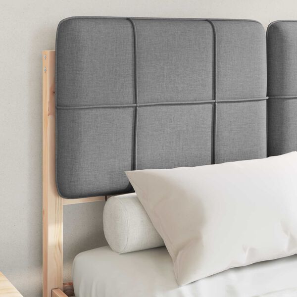 vidaXL Bedframe met Gevoerd Hoofdgedeelte Lichtgrijs 120 x 200 cm