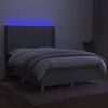 vidaXL Boxspring met matras en LED stof lichtgrijs 140x190 cm