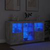 vidaXL Dressoir met LED-verlichting 123x37x67 cm betongrijs