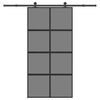 vidaXL Schuifdeur met beslag 102,5x205 cm gehard glas en aluminium
