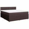 vidaXL Boxspring met matras stof donkerbruin 180x200 cm