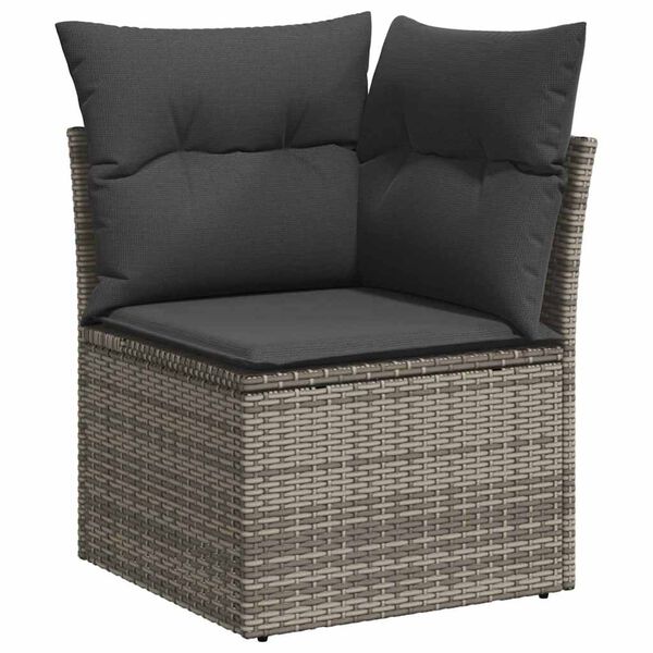 vidaXL Tuin Sofa Set met kussen 8 pcs Grijs Poly riet