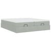 vidaXL Ottoman bed met matrassen 160x200cm fluweel lichtgrijs