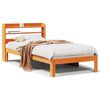 vidaXL Bedframe zonder matras massief grenenhout wasbruin 75x190 cm