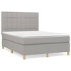 vidaXL Boxspring met matras stof lichtgrijs 140x200 cm