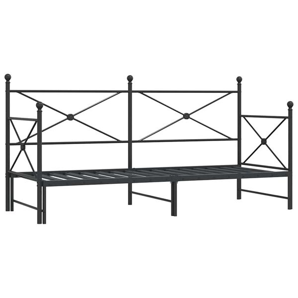 vidaXL Slaapbank met onderschuifbed zonder matras 75x190cm staal zwart