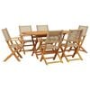 vidaXL 7-delige Tuinset poly rattan en massief hout beige
