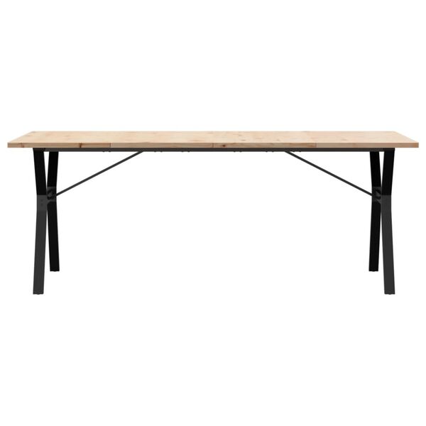 vidaXL Eettafel Y-frame 200x100x75,5 cm grenenhout en staal