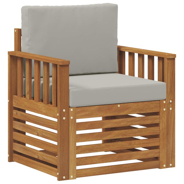 vidaXL Buiten bankenset met kussen Naturel 71 x 63 x 73 cm