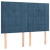 vidaXL Boxspring met matras en LED fluweel donkerblauw 140x200 cm