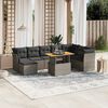 vidaXL 9-delige Loungeset met kussens poly rattan grijs