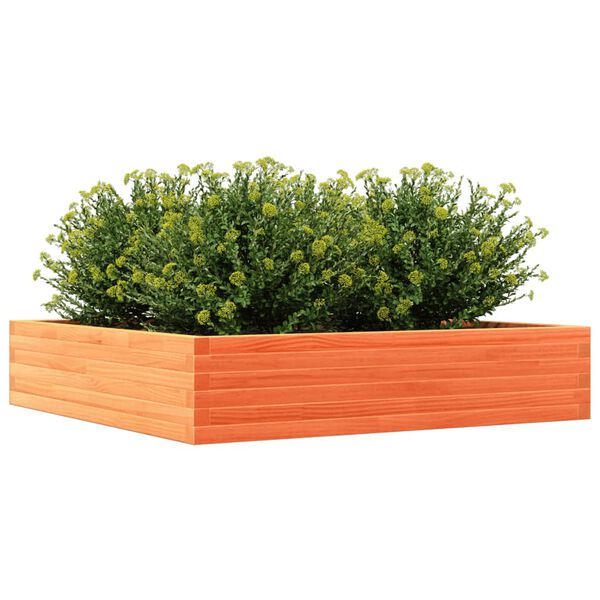 vidaXL Plantenbak 110x110x23 cm massief grenenhout wasbruin