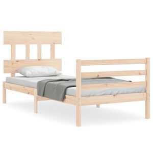 vidaXL Bedframe met hoofdbord massief hout