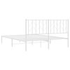vidaXL Bedframe met hoofdbord metaal wit 150x200 cm