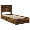 vidaXL Opslag bed met lade Gerookt eiken 90 x 200 cm Bewerkt hout
