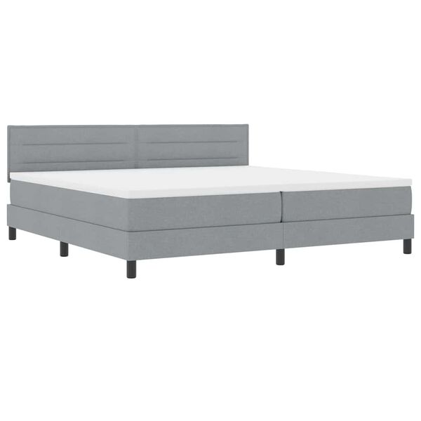 vidaXL Boxspringbed met matras Lichtgrijs 200 x 200 cm Stof