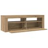 vidaXL Tv-meubel met LED 120x35x40 cm bewerkt hout artisanaal eiken