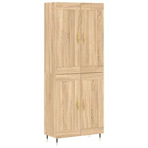 vidaXL Hoge kast 69,5x34x180 cm bewerkt hout sonoma eikenkleurig