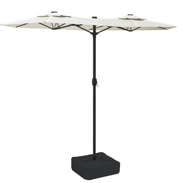 vidaXL Parasol dubbel dak 316x145 cm zandwit
