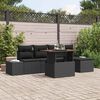 vidaXL Tuin Eetset met kussen 6 pcs Zwart en Bruin