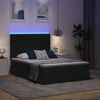 vidaXL Opbergbed met LED met matras Zwart 140 x 200 cm Polyester