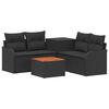 vidaXL Bankstel 6 st Zwart Poly Rattan en Staal