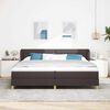 vidaXL Boxspringbed met matras Donkerbruin 200 x 200 cm Stof