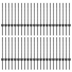 vidaXL Afrasteringspaal 44 pcs Grijs 100 cm Staal