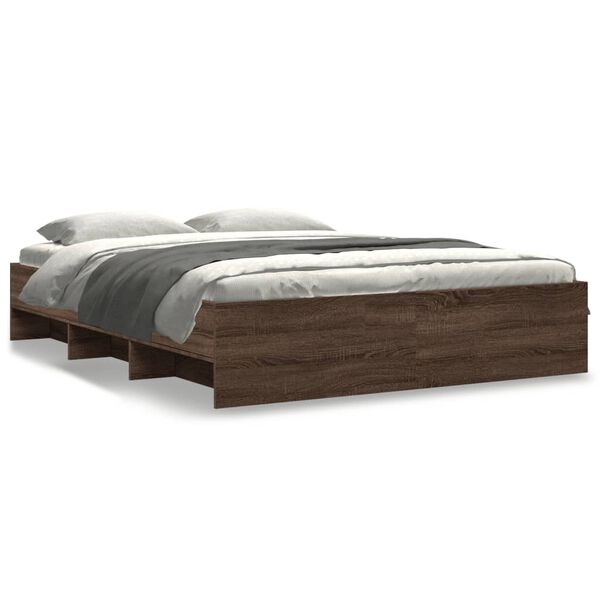 vidaXL Bedframe zonder matras bewerkt hout bruin eikenkleur 160x200 cm