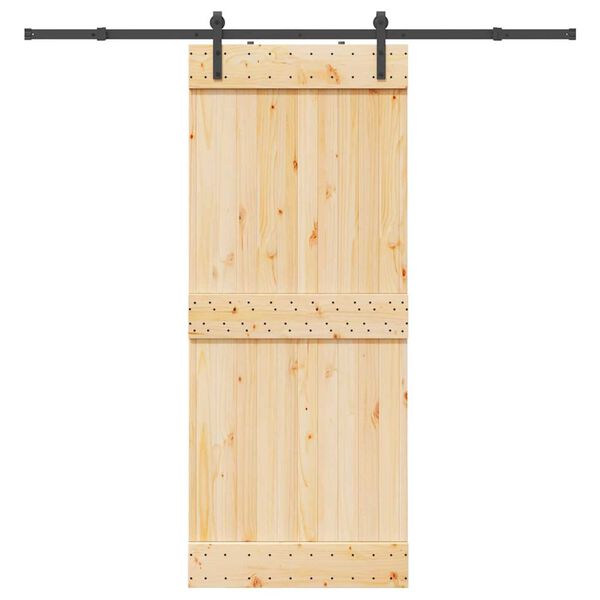 vidaXL Schuifdeur met beslag 85x210 cm massief grenenhout