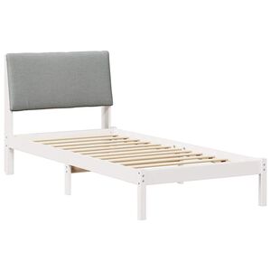 vidaXL Bedframe Wit en lichtgrijs 90 x 200 cm Massief grenenhout