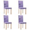 vidaXL Eetkamerstoelen 4 st stof paars