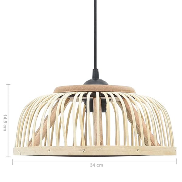 vidaXL Hanglamp halfrond 40 W E27 34x14,5 cm bamboe